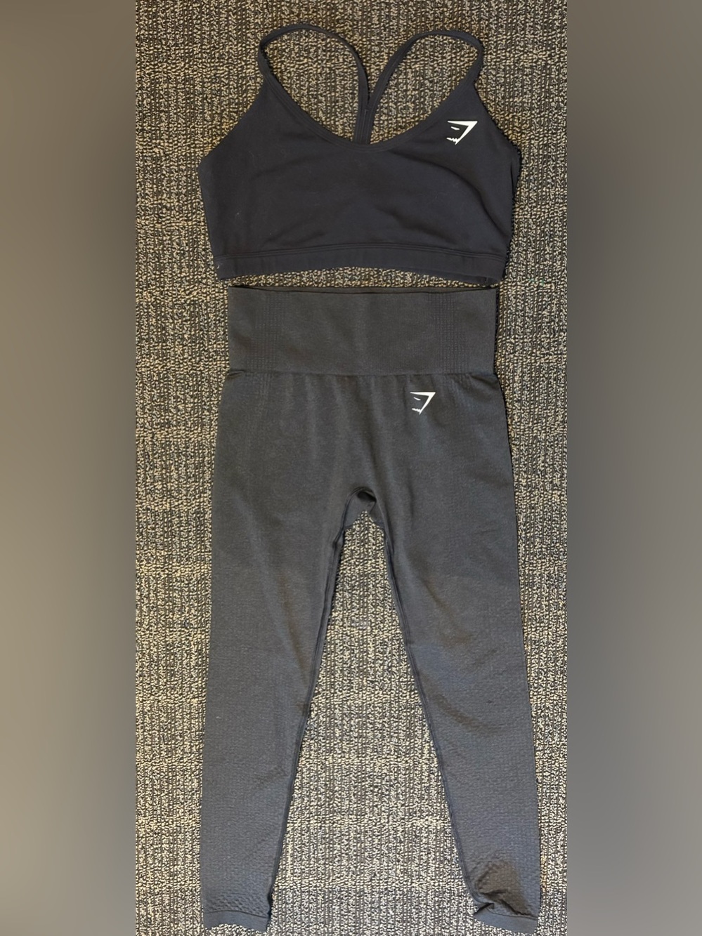 Gymshark Black High-Waist Leggings and sports top set